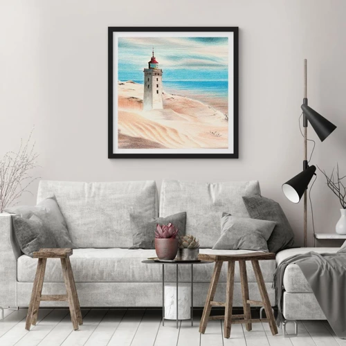 Poster in black frame - Always Staring at the Sea - 30x30 cm