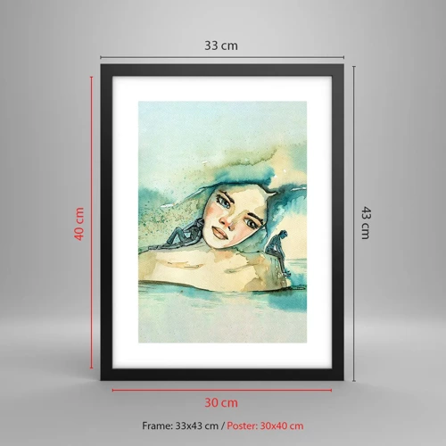 Poster in black frame - Am I Blue? - 30x40 cm