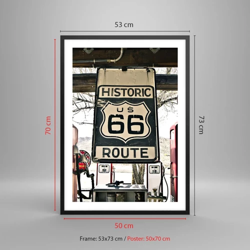 Poster in black frame - American Retro Trip - 50x70 cm