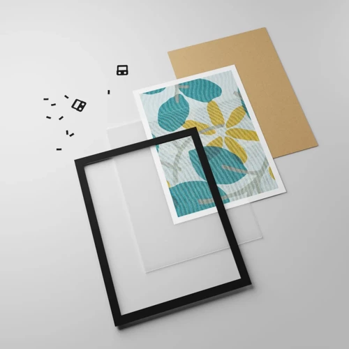 Poster in black frame - Among Azure Leaves - 50x70 cm