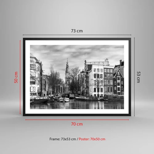 Poster in black frame - Amsterdam Atmosphere - 70x50 cm