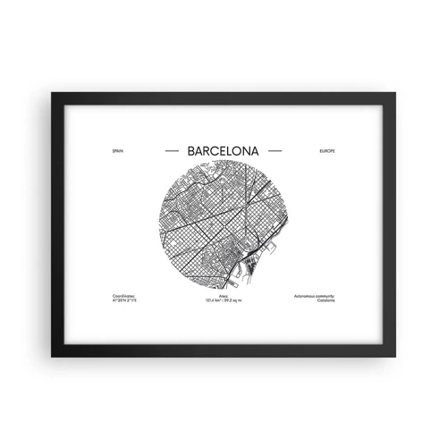 Poster in black frame - Anatomy of Barcelona - 40x30 cm