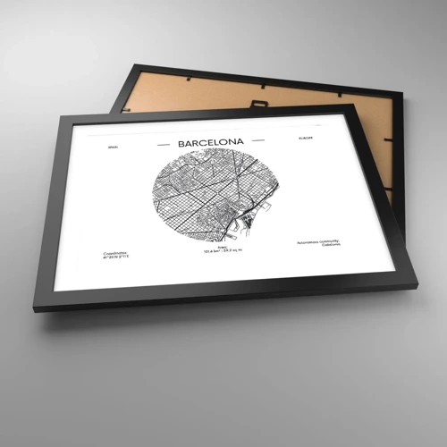 Poster in black frame - Anatomy of Barcelona - 40x30 cm