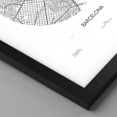 Poster in black frame - Anatomy of Barcelona - 40x30 cm