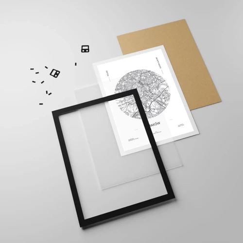 Poster in black frame - Anatomy of Crocow - 50x70 cm