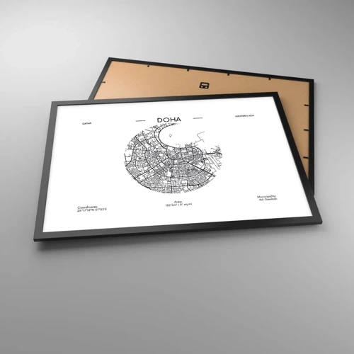 Poster in black frame - Anatomy of Doha - 70x50 cm