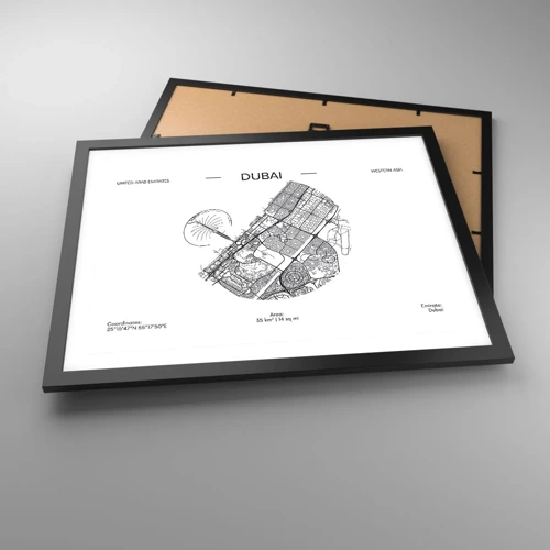 Poster in black frame - Anatomy of Dubai - 50x40 cm