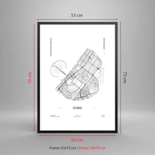 Poster in black frame - Anatomy of Dubai - 50x70 cm