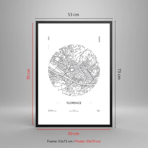 Poster in black frame - Anatomy of Florence - 50x70 cm