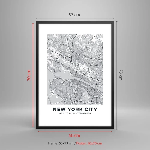 Poster in black frame - Anatomy of Metropolis - 50x70 cm