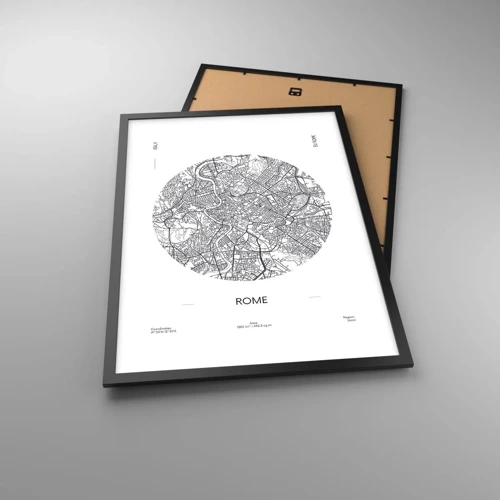 Poster in black frame - Anatomy of Rome - 50x70 cm