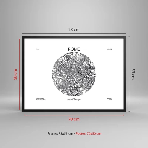 Poster in black frame - Anatomy of Rome - 70x50 cm