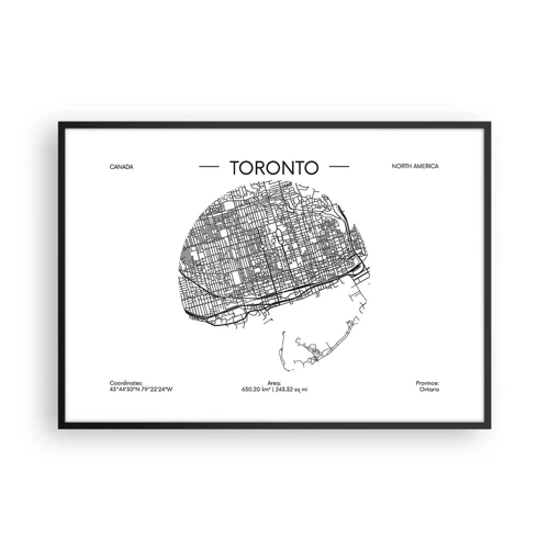 Poster in black frame - Anatomy of Toronto - 100x70 cm