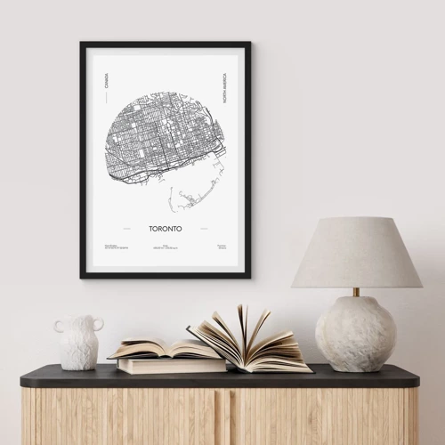 Poster in black frame - Anatomy of Toronto - 30x40 cm