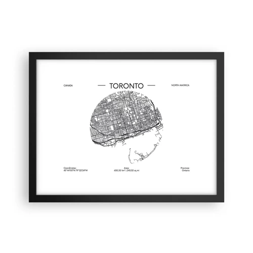 Poster in black frame - Anatomy of Toronto - 40x30 cm