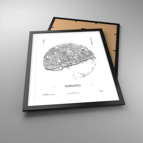 Poster in black frame - Anatomy of Toronto - 40x50 cm