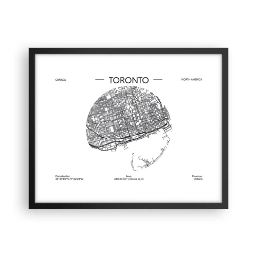 Poster in black frame - Anatomy of Toronto - 50x40 cm