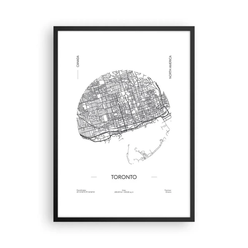 Poster in black frame - Anatomy of Toronto - 50x70 cm