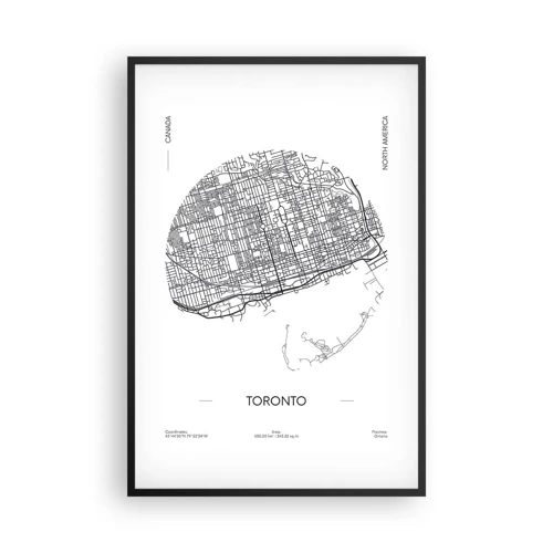 Poster in black frame - Anatomy of Toronto - 61x91 cm