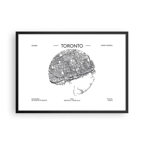 Poster in black frame - Anatomy of Toronto - 70x50 cm