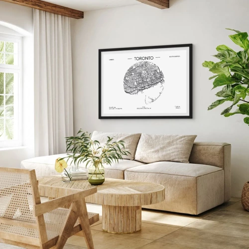 Poster in black frame - Anatomy of Toronto - 70x50 cm