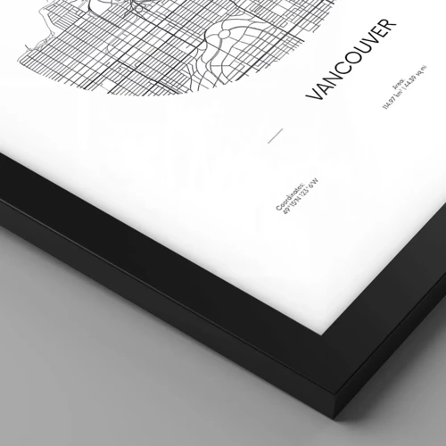 Poster in black frame - Anatomy of Vancouver - 50x70 cm