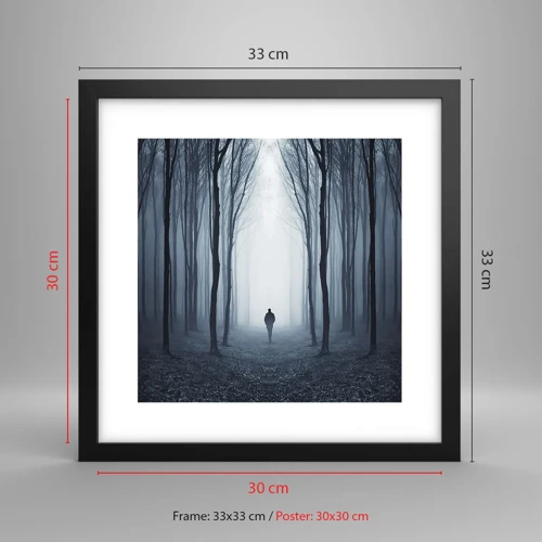 Poster in black frame - And Everything is Straight and Bright - 30x30 cm