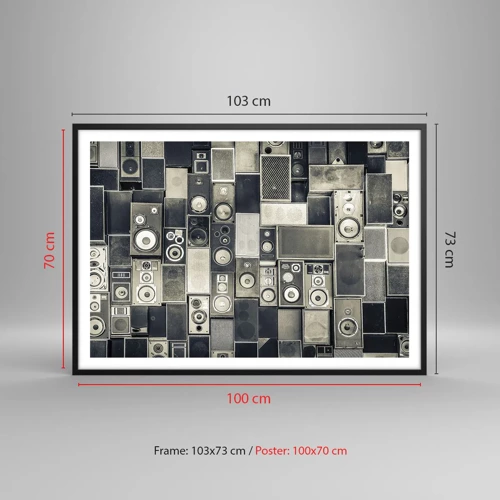 Poster in black frame - And Music Is Playing - 100x70 cm