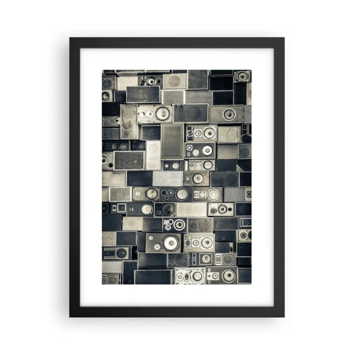 Poster in black frame - And Music Is Playing - 30x40 cm