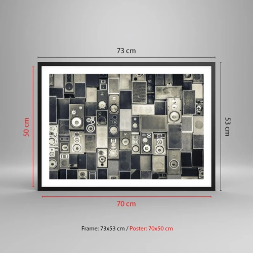 Poster in black frame - And Music Is Playing - 70x50 cm