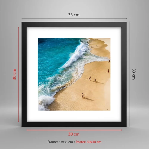 Poster in black frame - And Next the Sun, Beach… - 30x30 cm