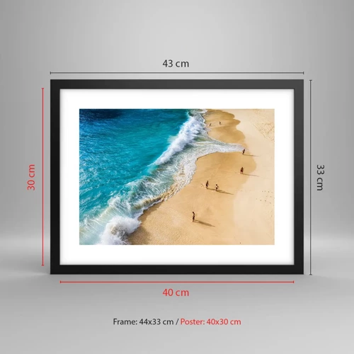 Poster in black frame - And Next the Sun, Beach… - 40x30 cm