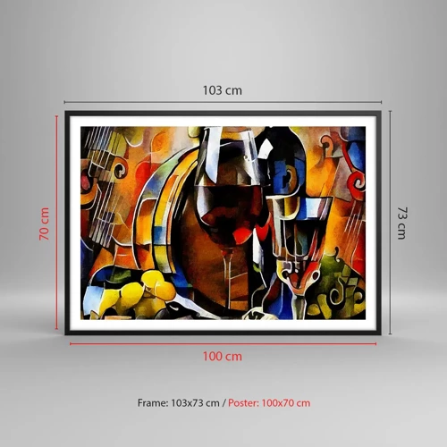 Poster in black frame - And The World Fills With Colours - 100x70 cm