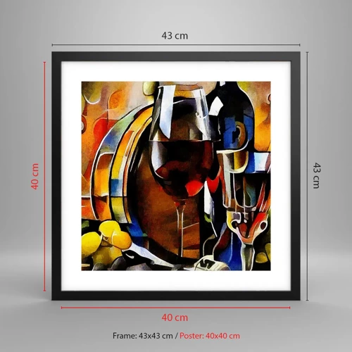 Poster in black frame - And The World Fills With Colours - 40x40 cm