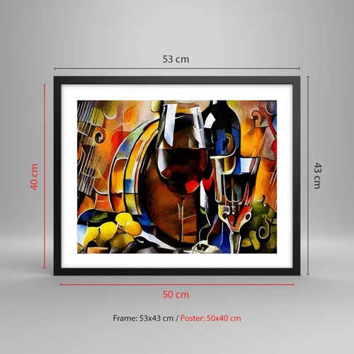 Poster in black frame - And The World Fills With Colours - 50x40 cm