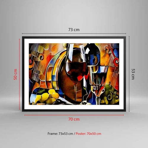Poster in black frame - And The World Fills With Colours - 70x50 cm