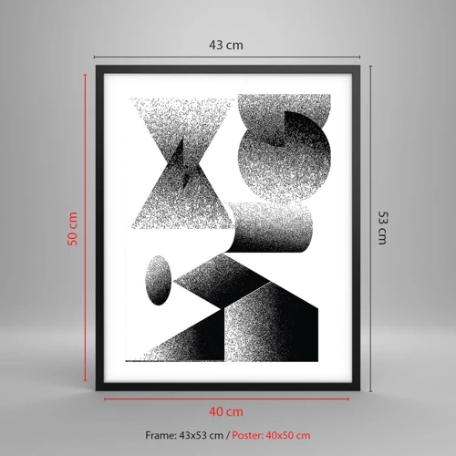 Poster in black frame - Angles and Ovals - 40x50 cm