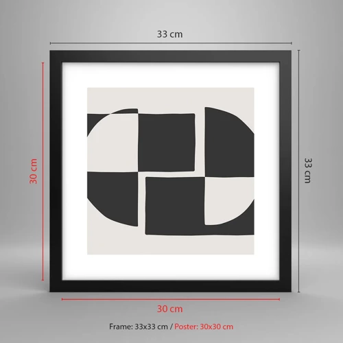 Poster in black frame - Antithesis-Synthesis - 30x30 cm