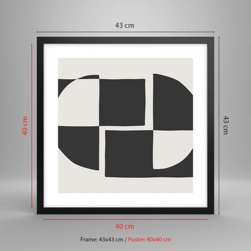 Poster in black frame - Antithesis-Synthesis - 40x40 cm