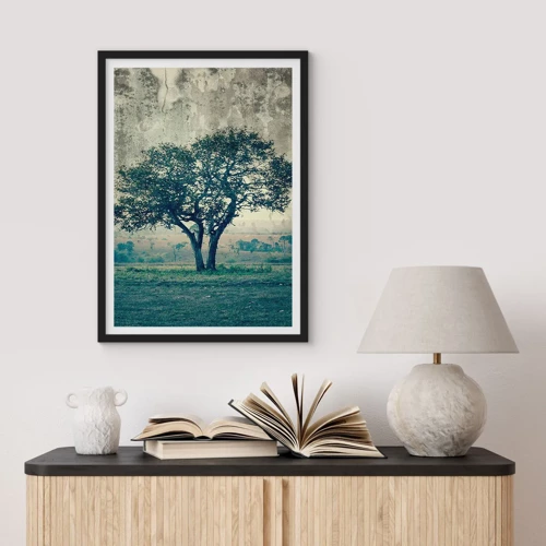 Poster in black frame - Apple Tree in Blue? - 50x70 cm