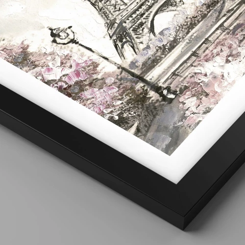 Poster in black frame - April Walk in Paris - 40x50 cm