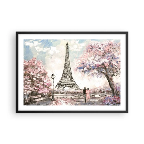 Poster in black frame - April Walk in Paris - 70x50 cm