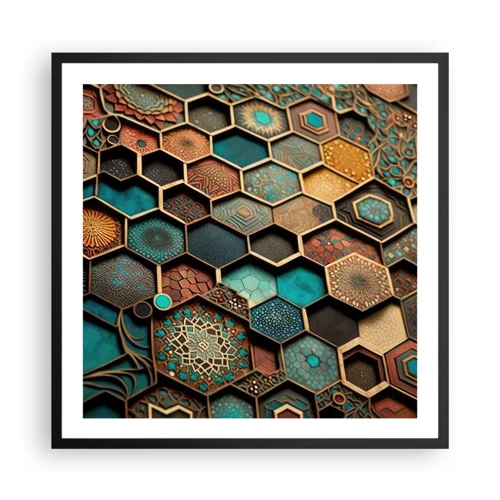 Poster in black frame - Arabic Ornaments - Variation - 60x60 cm