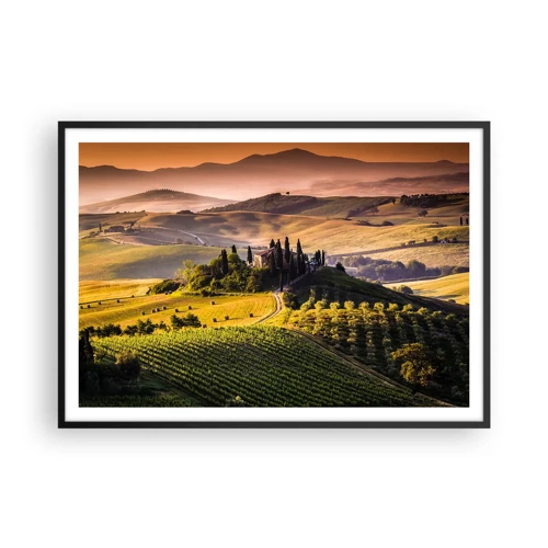 Poster in black frame - Arcadia - Tuscan Landscape - 100x70 cm