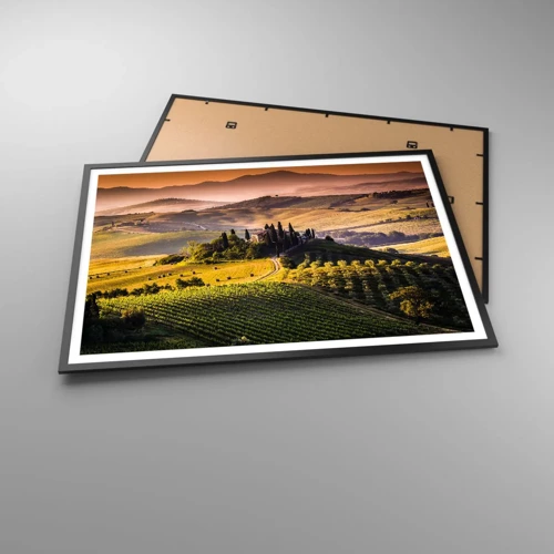 Poster in black frame - Arcadia - Tuscan Landscape - 100x70 cm