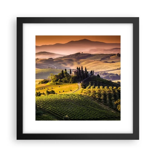 Poster in black frame - Arcadia - Tuscan Landscape - 30x30 cm