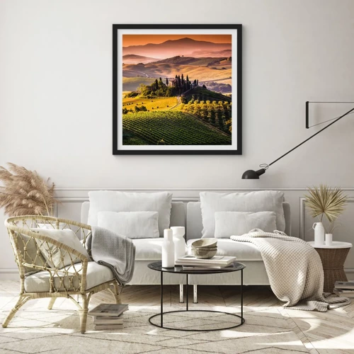 Poster in black frame - Arcadia - Tuscan Landscape - 30x30 cm