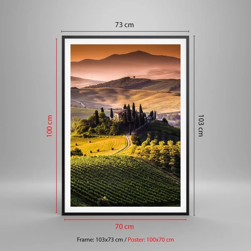 Poster in black frame - Arcadia - Tuscan Landscape - 70x100 cm