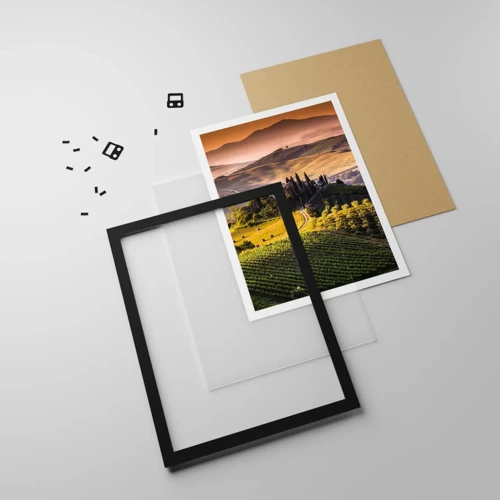 Poster in black frame - Arcadia - Tuscan Landscape - 70x100 cm