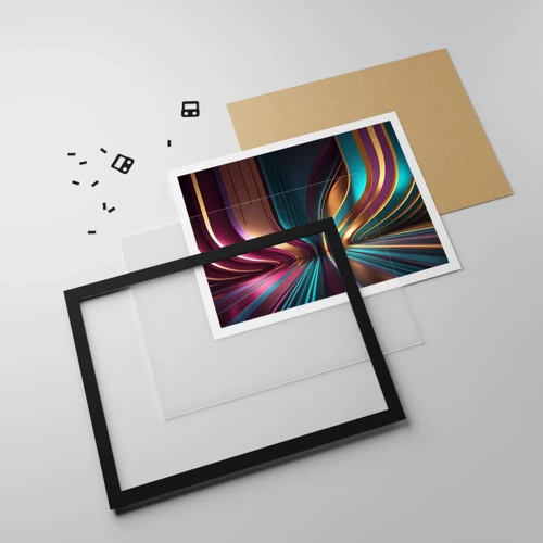 Poster in black frame - Architecture of Light - 100x70 cm